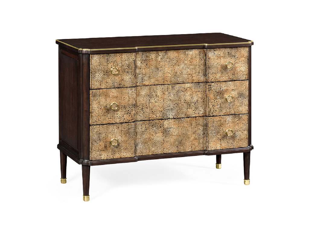 Jonathan Charles 495822-EB002 Brompton Chest of Drawers with Eggshell Inlay and Brass Details