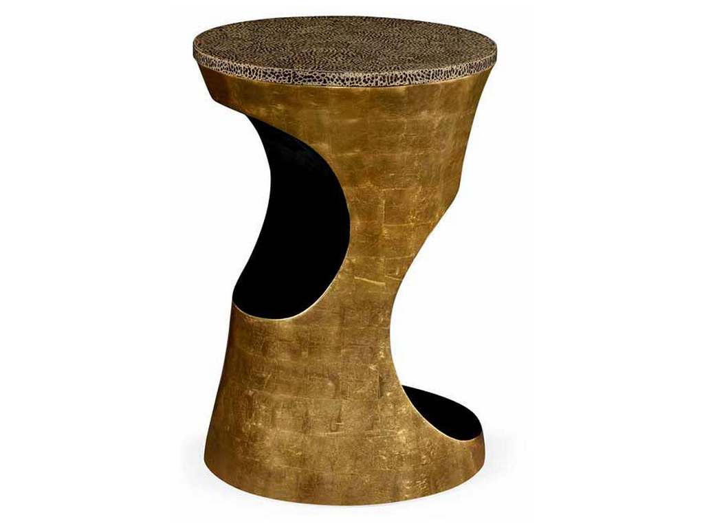 Jonathan Charles 495511-GLF Modern Accents Emperor Gold Round Lamp Table