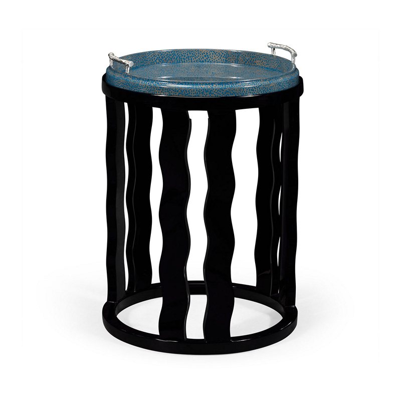 Jonathan Charles 495522-BLG Modern Accents Smoky Black Side Table with Reversible Top