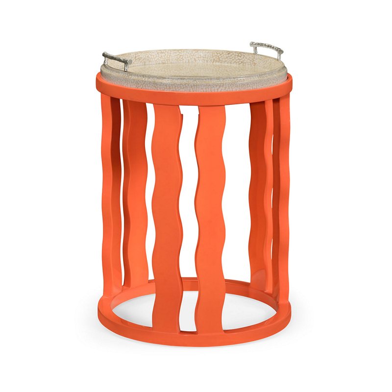 Jonathan Charles 495522-PEP Modern Accents Persimmon Side Table with Reversible Top