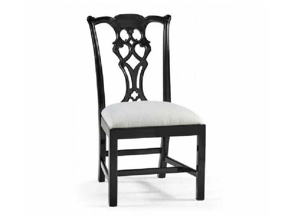 Jonathan Charles 493330-SC-BLA-F053 Reimagined Spark Chippendale Side Chair