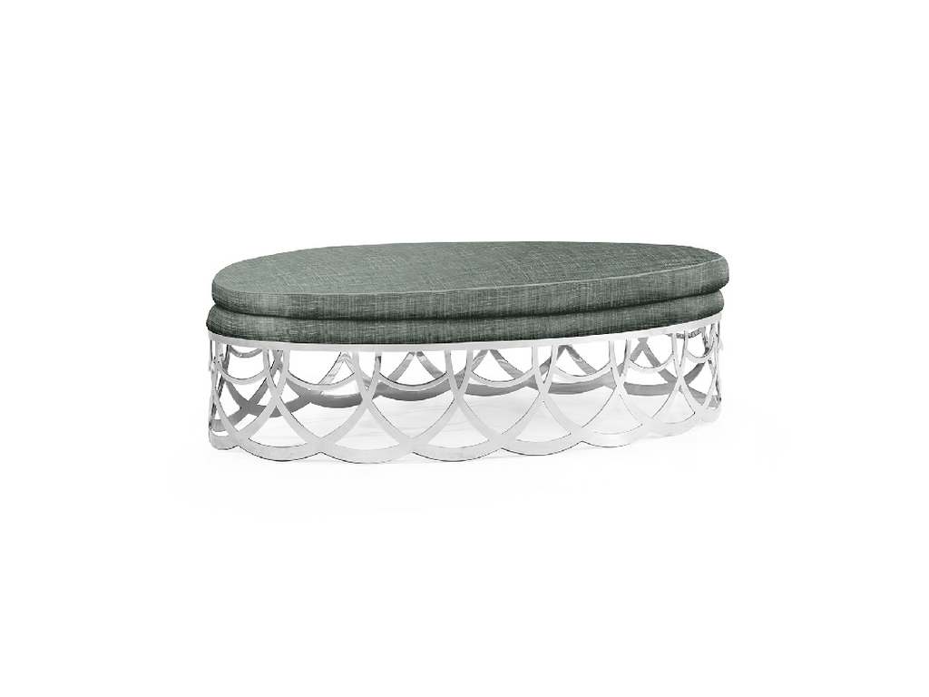 Jonathan Charles 530223-STS William Yeoward Collected Gigolette Stainless Steel Ottoman