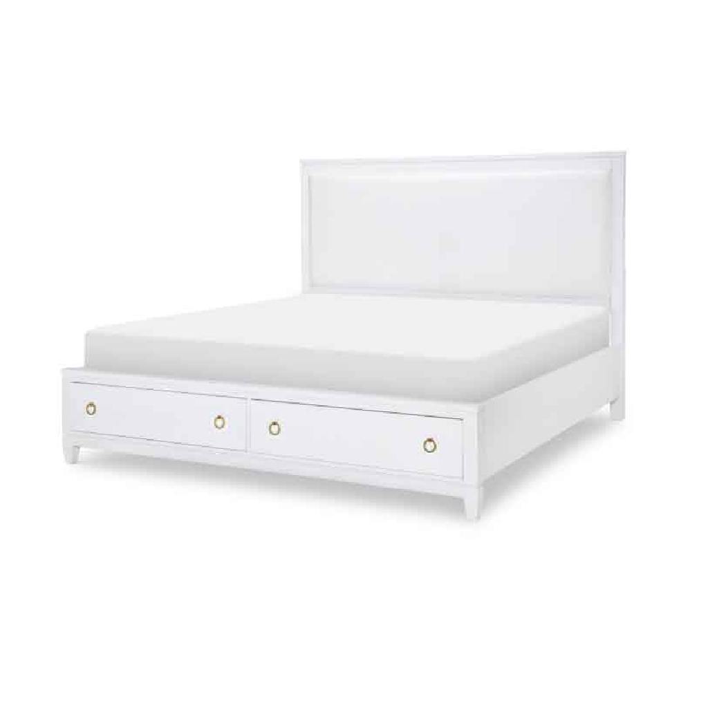 Legacy Classic 1160-4237K 1160-4236 1160-4906 1160-4206 Summerland White Finish Upholstered Bed with Storage CA King