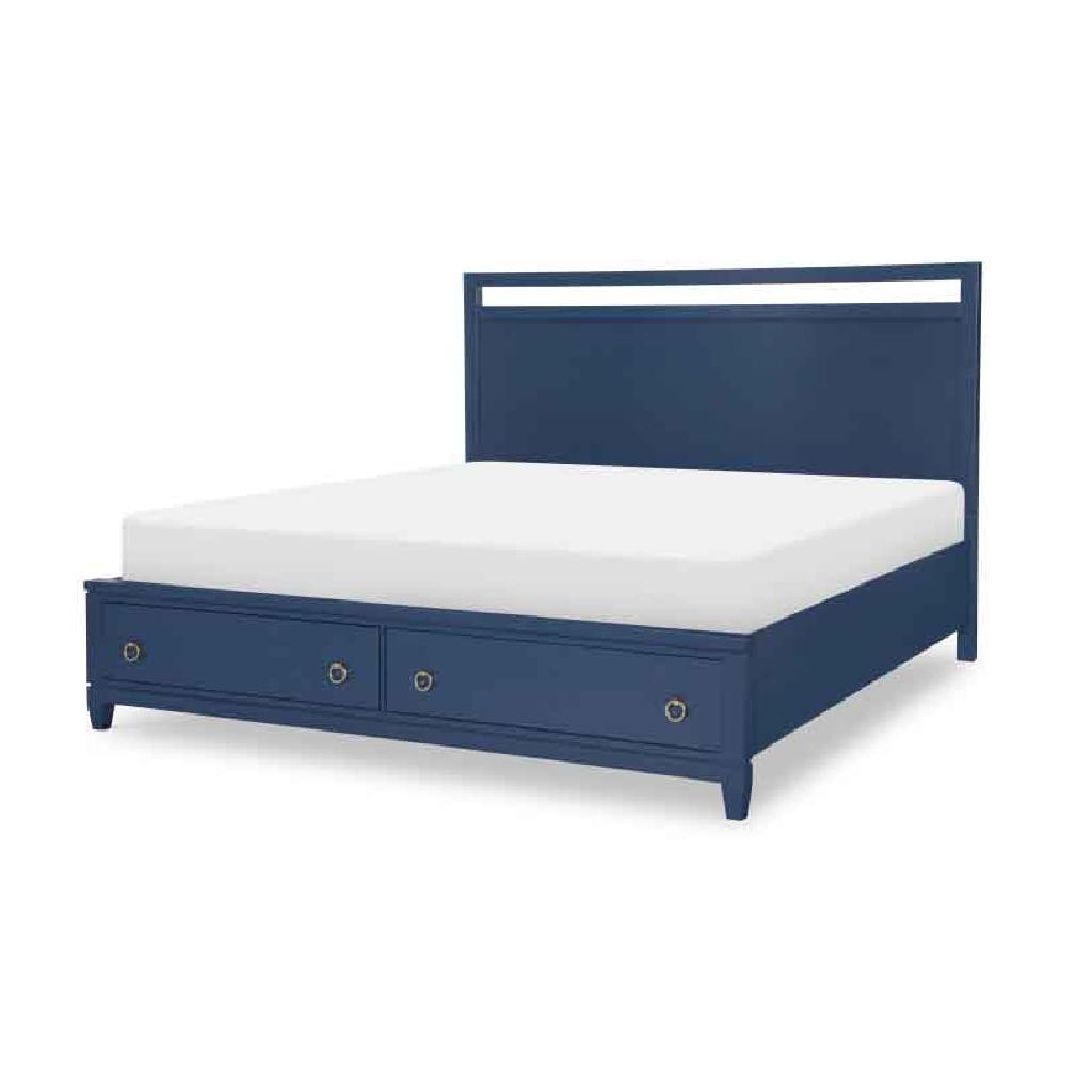 Legacy Classic 1162-4135K 1162-4105 1162-4235 1162-4904 Summerland Blue Finish Panel Bed with Storage Queen