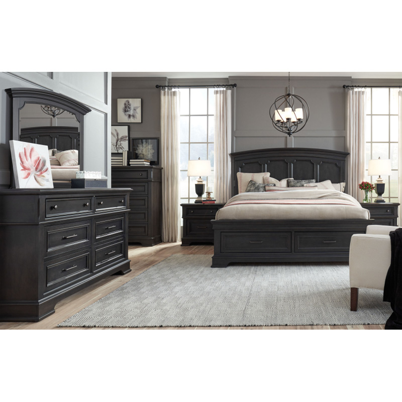 Legacy Classic 8340-4127K 8340-4106 8340-4226 8340-4906 Townsend Arched Panel Bed with Storage Footboard California King