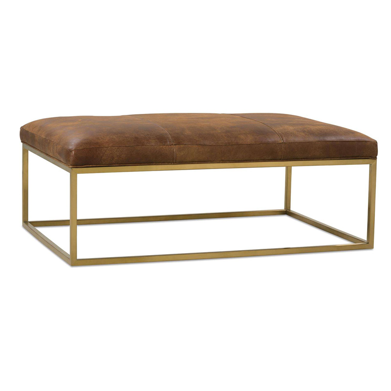 Rowe N980-L-018 Percy Leather Cocktail Table Gold