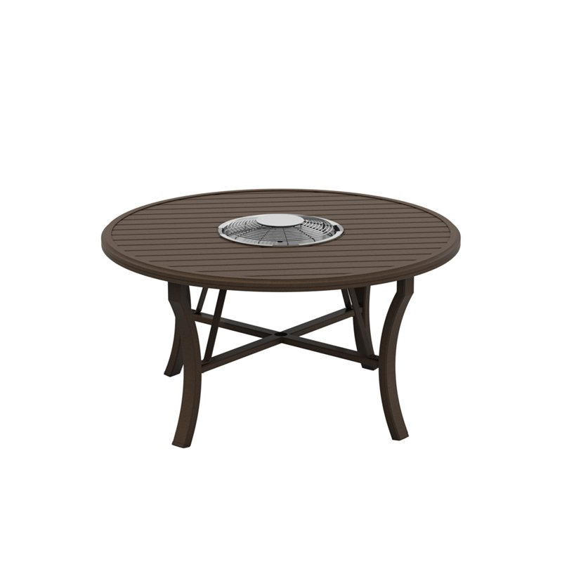 Tropitone 401154FTCH Fire Round Banchetto 54 inch Dining Height Charcoal Table
