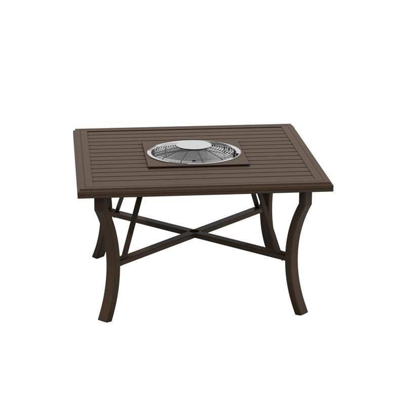 Tropitone 401158FTCH Fire Square Banchetto 48 inch Dining Height Charcoal Table