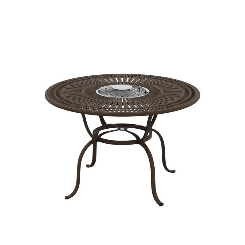 Tropitone 800154FTCH-34 Fire Round Spectrum 55 inch Counter Height Charcoal Table