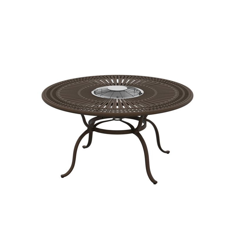 Tropitone 800154FTCH Fire Round Spectrum 55 inch Dining Height Charcoal Table