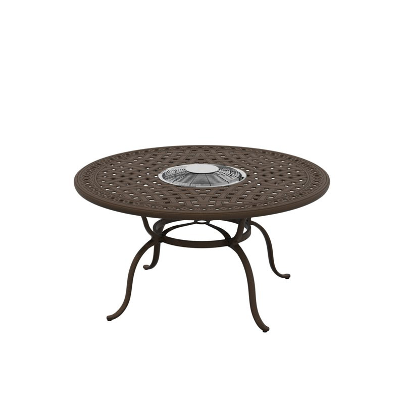 Tropitone 820649FTCH Fire Round Garden 55 inch Terrace Dining Height Charcoal Table