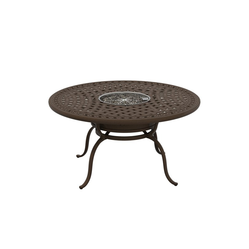 Tropitone 820649FTBL Fire Round Garden Terrace 55 inch Dining Height Gas Table