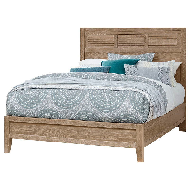 Laurel Mercantile 141-557-755 Passageways Louvered Bed with Low Profile Footboard in Deep Sand