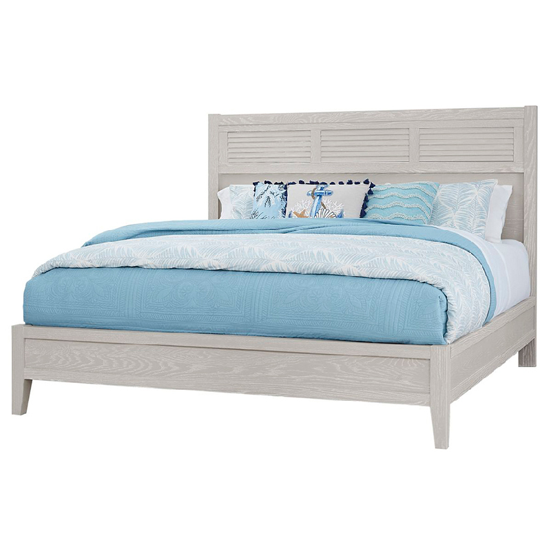 Laurel Mercantile 144-667-766 Passageways Louvered Bed with Low Profile Footboard in Oyster Grey