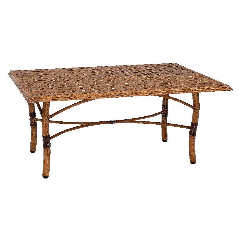 Woodard 1T43BT Glade Isle Tables Rectangular Coffee Table with Thatch Top