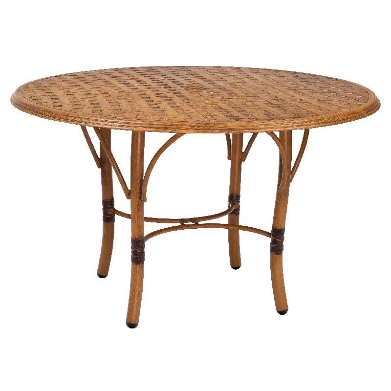Woodard 1T48BT Glade Isle Tables Round Dining Table with Thatch Top