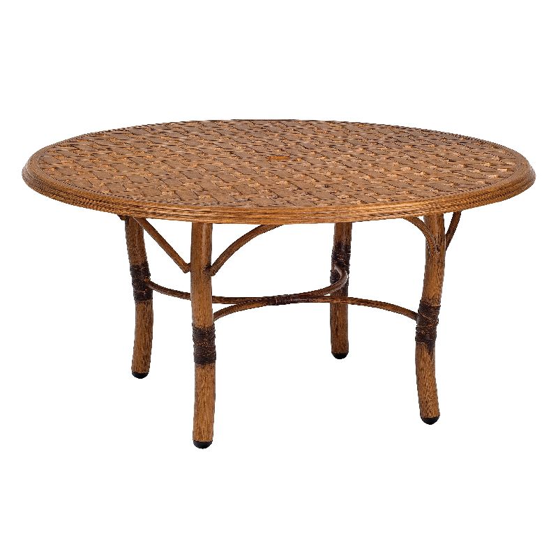 Woodard 1T54BT Glade Isle Tables Round Coffee Table with Thatch Top