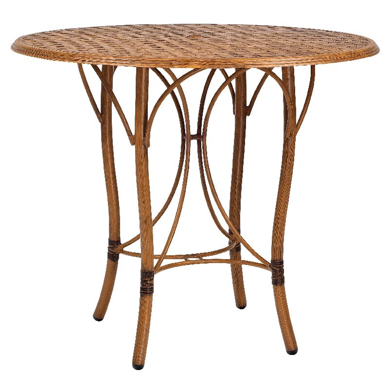 Woodard 1T66BT Glade Isle Tables Round Bar Height Table with Thatch Top