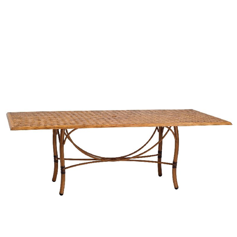 Woodard 1T72BT Glade Isle Tables Rectangular Dining Table with Thatch Top