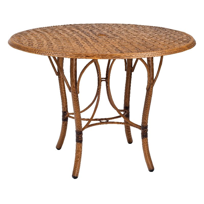 Woodard 1T55BT Glade Isle Tables Round Counter Height Table with Thatch Top