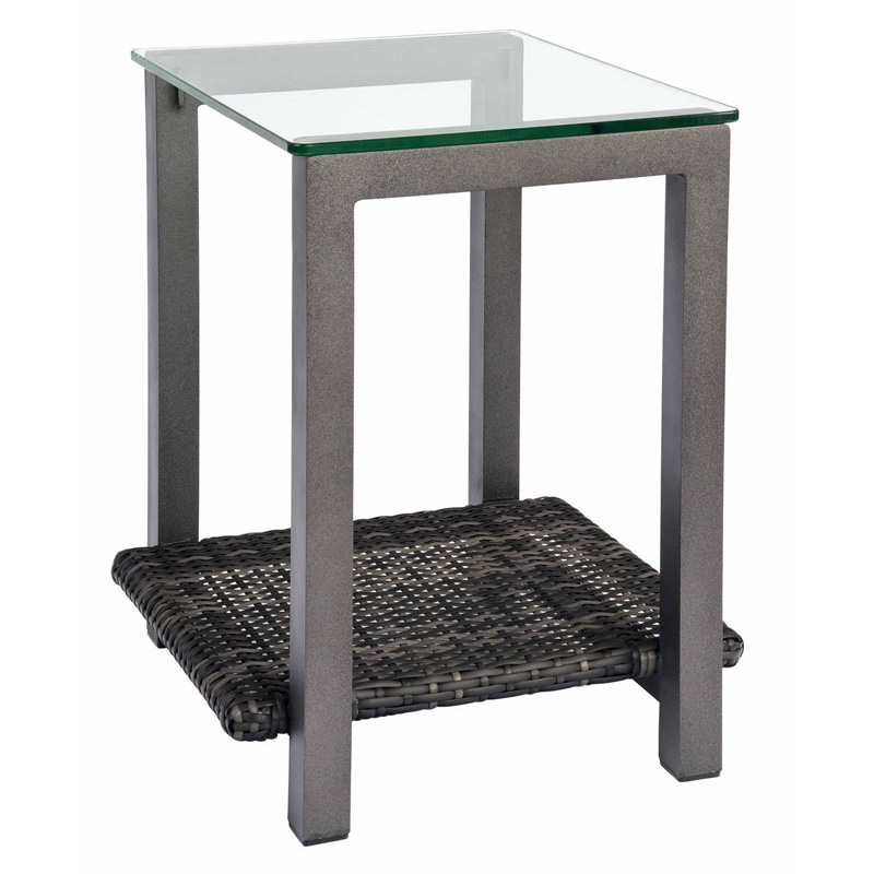 Woodard S508201 Canaveral End Table with Glass Top