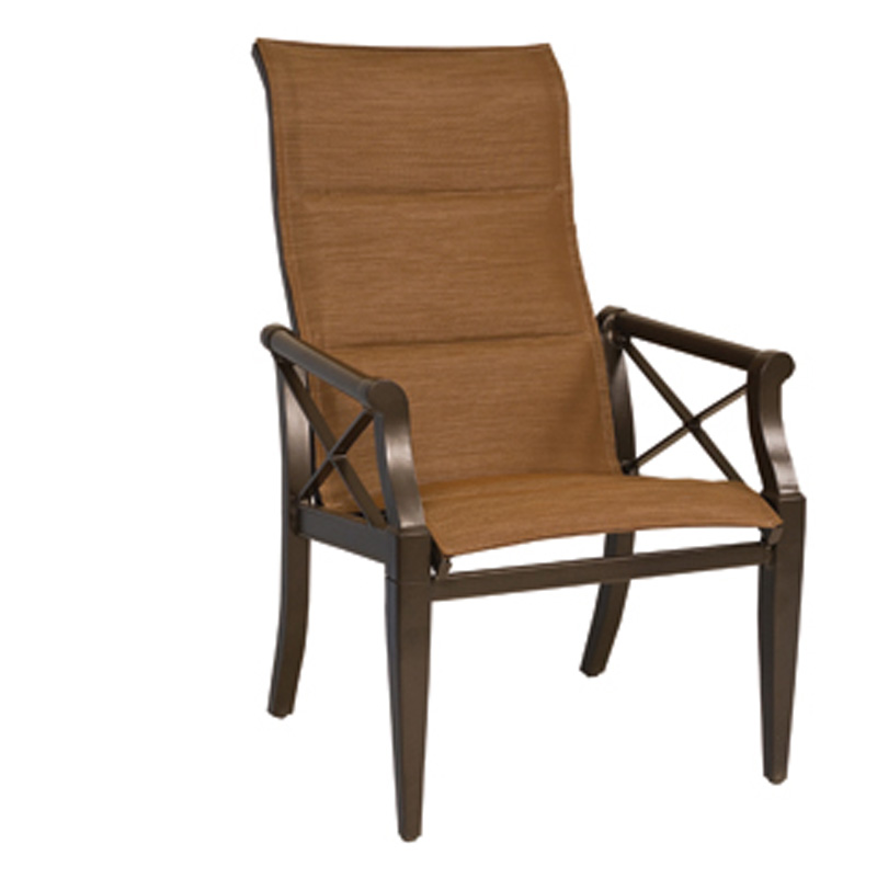 Woodard 3Q0525 Andover Sling Padded High Back Dining Arm Chair