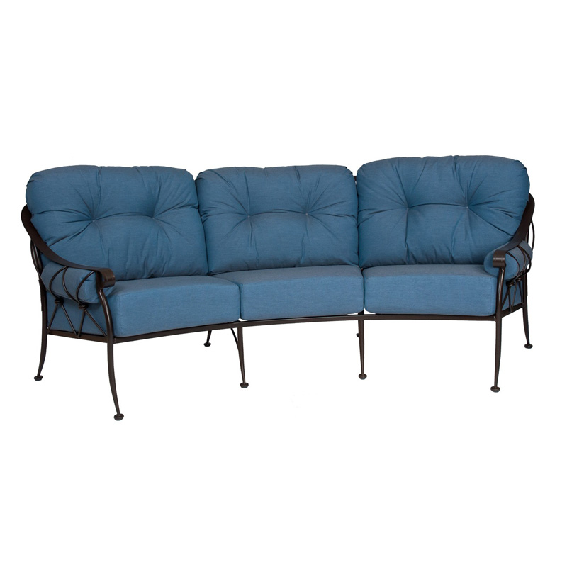 Woodard 4T0064 Derby Crescent Sofa with Cushions and Bolsters