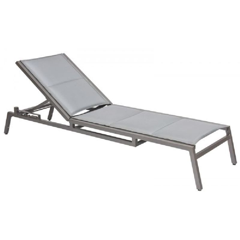 Woodard 570570 Palm Coast Padded Sling Adjustable Chaise Lounge Stackable
