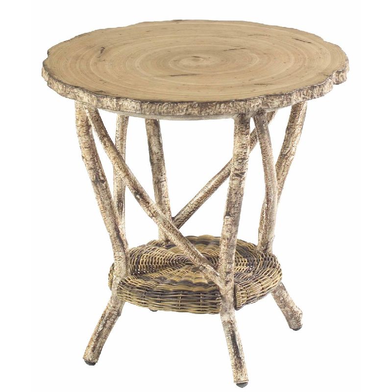 Woodard S545203 River Run End Table with Faux Birch Top
