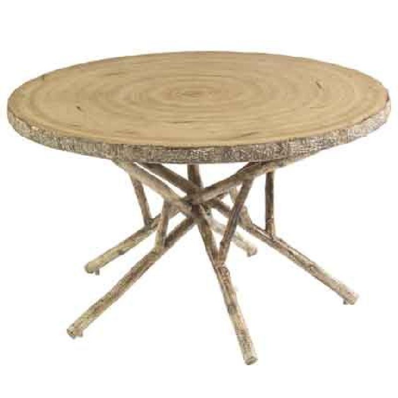 Woodard S545702 River Run 48 inch Round Birch Heartwood Dining Table