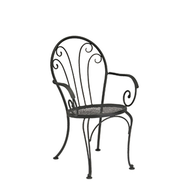 Woodard 1U0009 Bistro Collections LaurelBistro Arm Chair - Mesh Seat