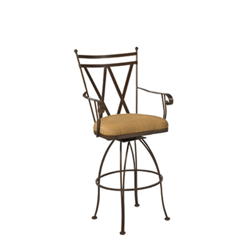 Woodard 210268 Bistro Collections BerkshireSwivel Bar Stool - Attached Cushion