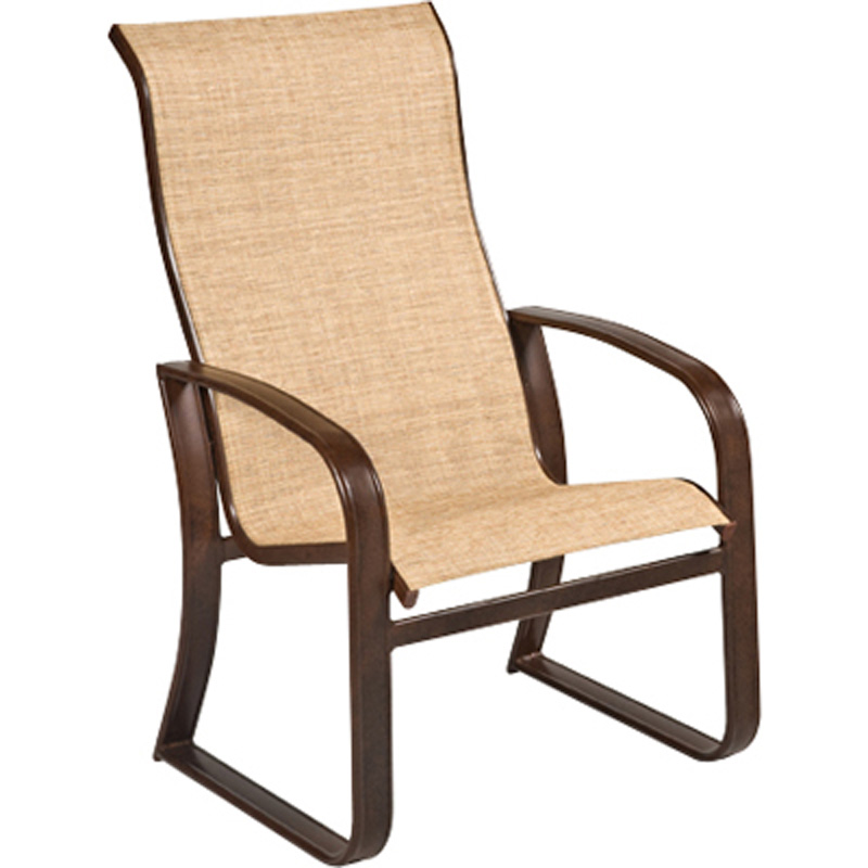 Woodard 2FH426 Cayman Isle Sling High-Back Dining Arm Chair
