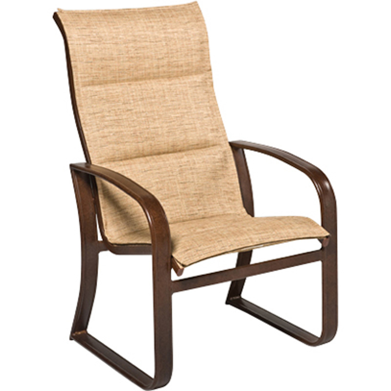 Woodard 2FH526 Padded Sling Cayman Isle High-Back Dining Arm Chair