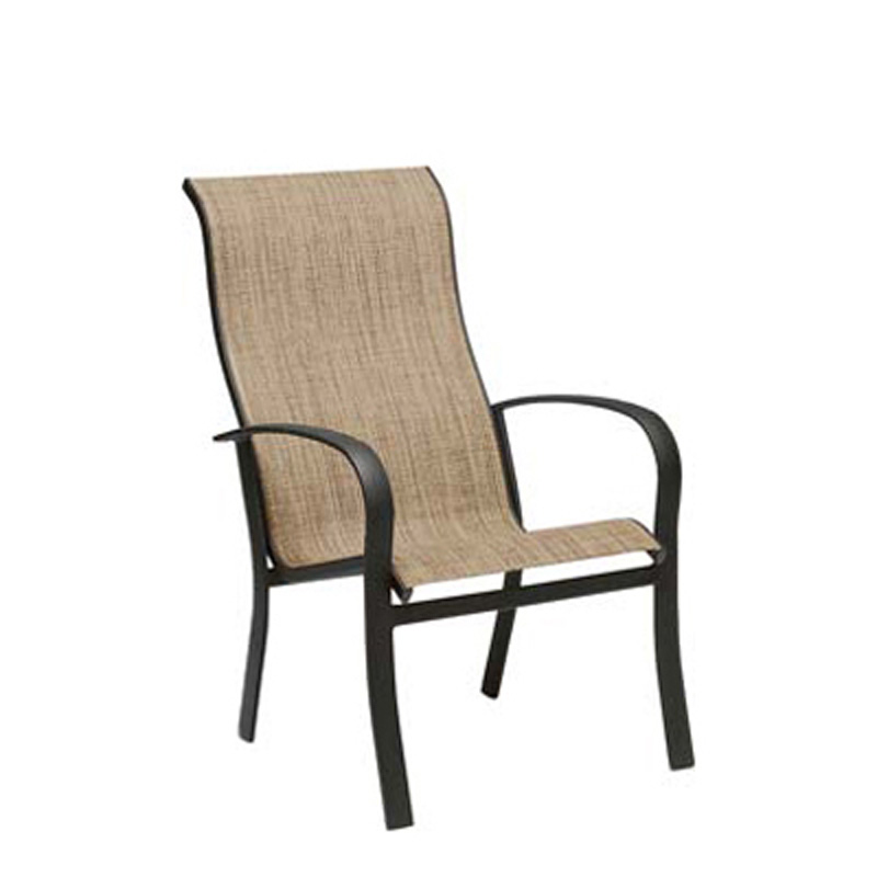 Woodard 2PH426 Fremont Sling High-Back Dining Arm Chair - Stackable