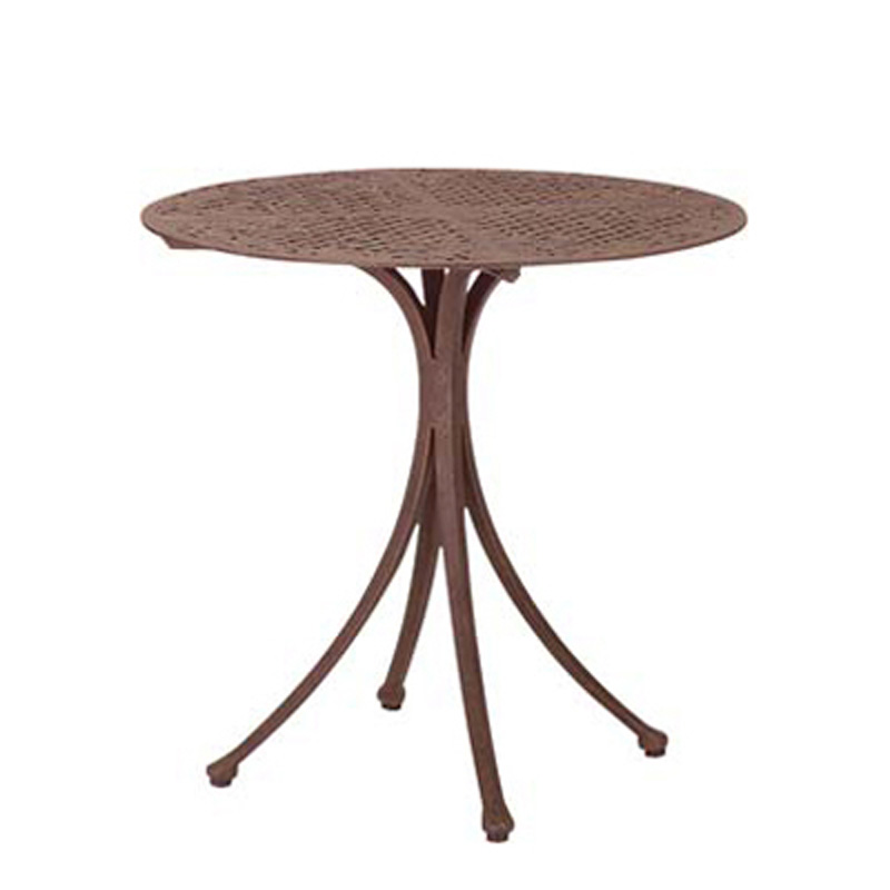Woodard 32005CTU Tile Top and Cast Tables Santorini 31 inch Round Bistro Table - Madrid Cast Top