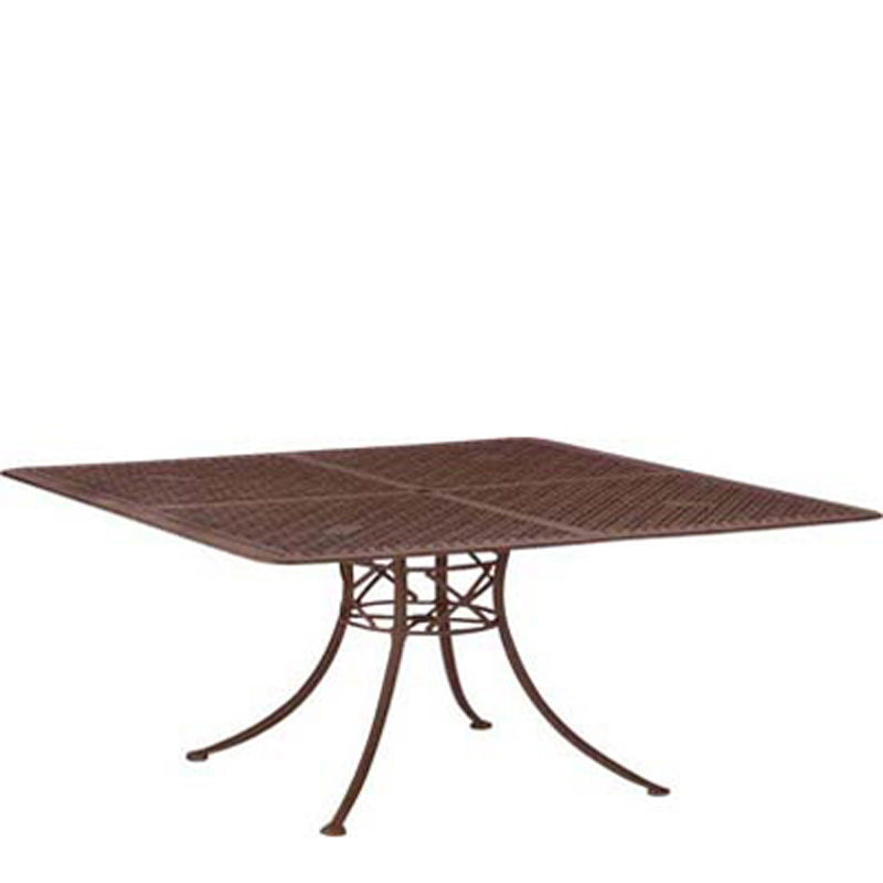 Woodard 32205CSQ Tile Top and Cast Tables Santorini 65 inch Square Umbrella Table - Madrid Cast Top