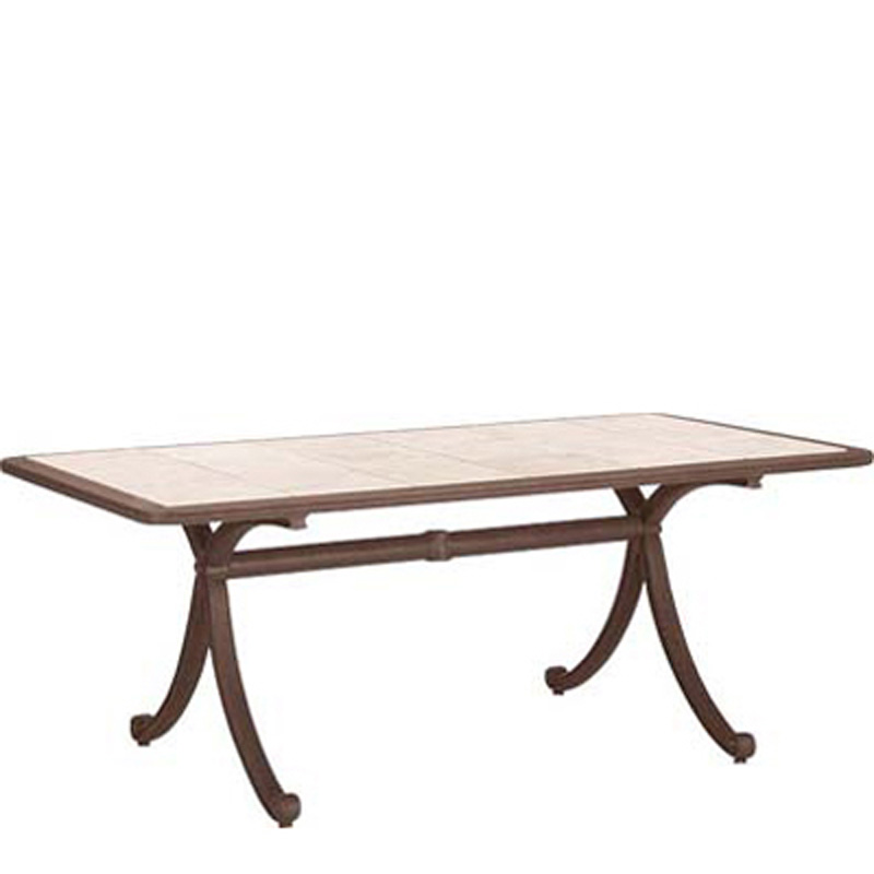 Woodard 39605CM Tile Top and Cast Tables Maximus Tile Top 41 inch x 77 inch Rectangular Dining Table
