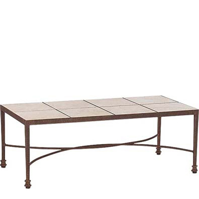 Woodard 39720CM Tile Top and Cast Tables Universal Tile Top Coffee Table With Cast Marble Tile Top - Creme