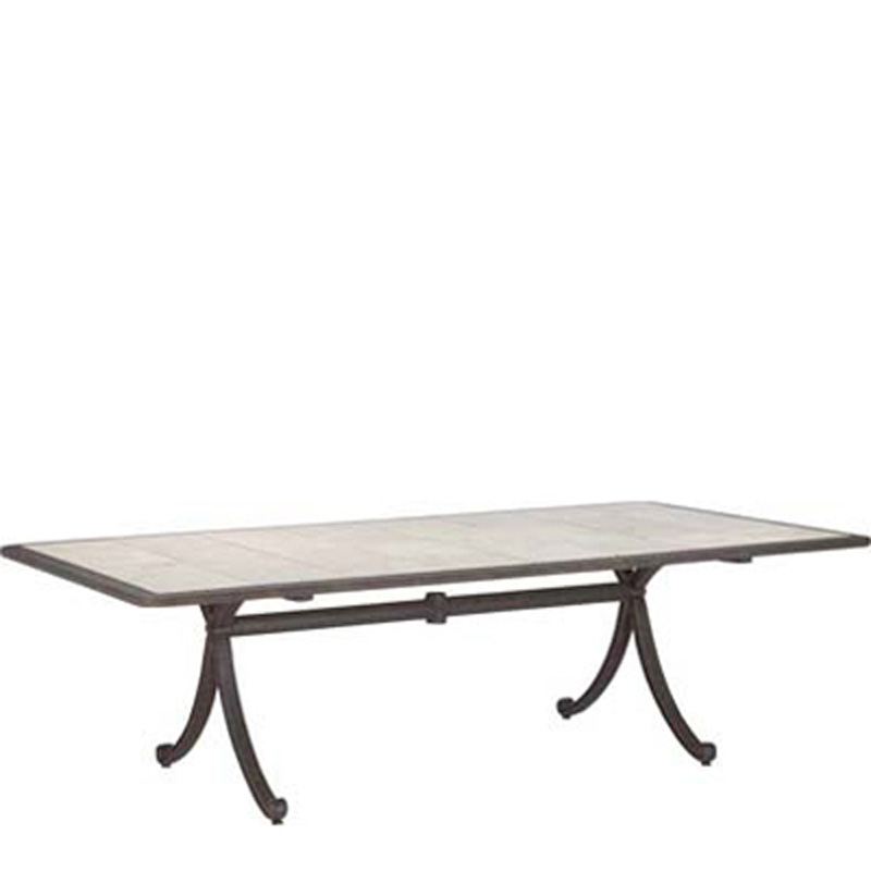 Woodard 39805CM Tile Top and Cast Tables Maximus 53 inch x 10 inch Rectangular Dining Table