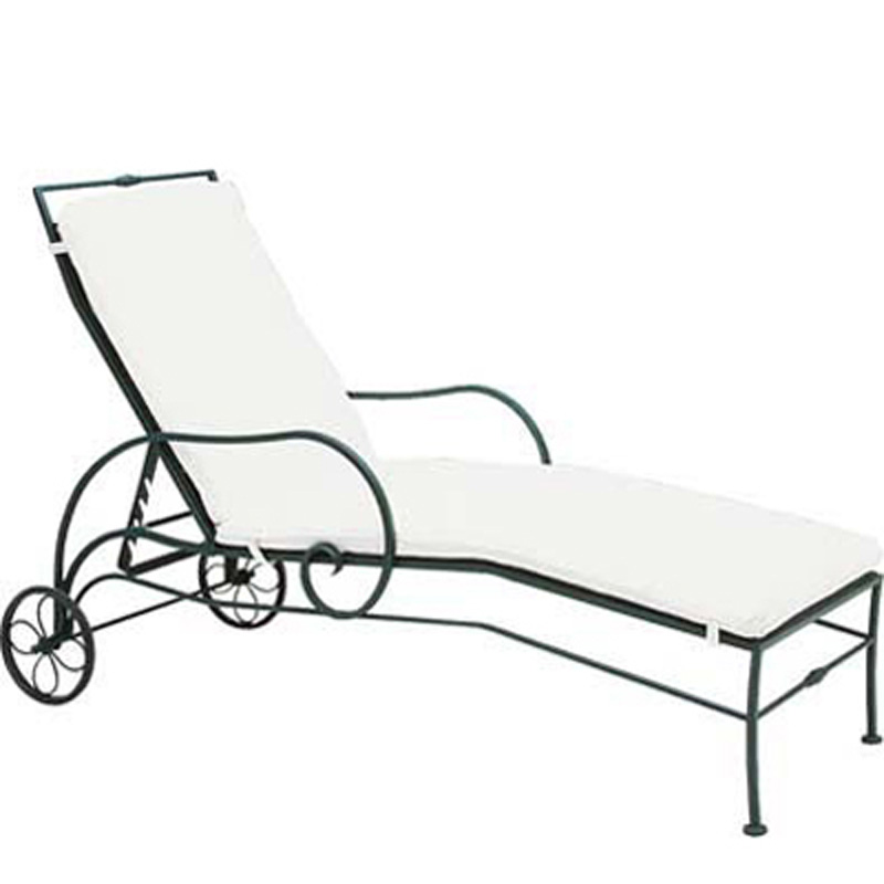 Woodard 3C0070 Sheffield Adjustable Chaise Lounge with Cushions