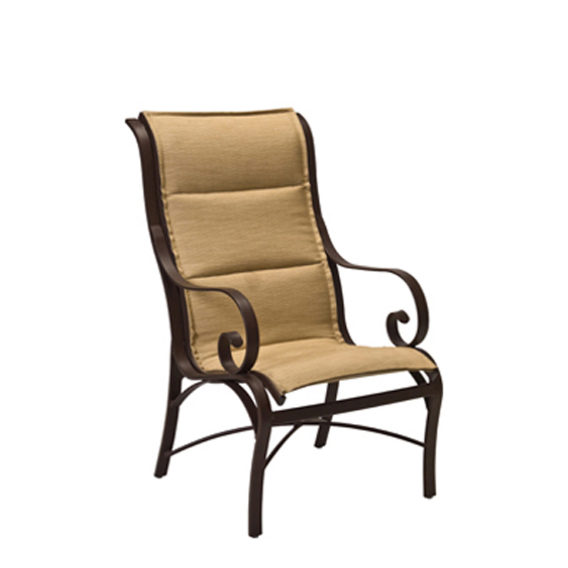 Woodard 3P0525 Padded Sling Wingate High-Back Dining Arm Chair