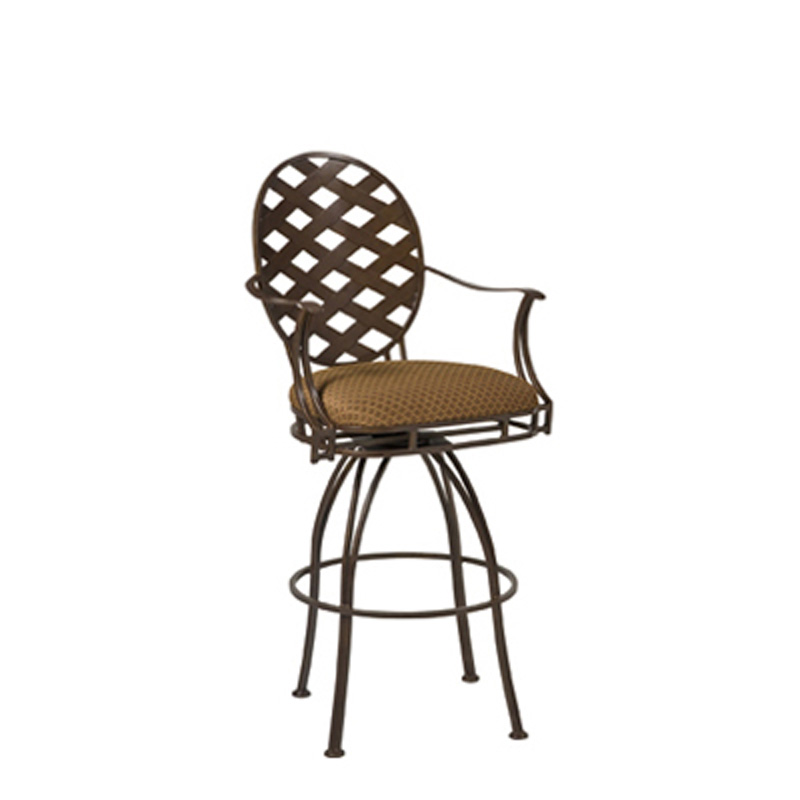 Woodard 490268 Bistro Collections StrattonSwivel Bar Stool - Attached Cushion