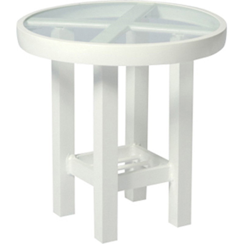 Woodard 4V0604 Tables-Accessories-and-Bases Tables Accessories and Bases Elite 18 inch Round End Table - Clear Glass
