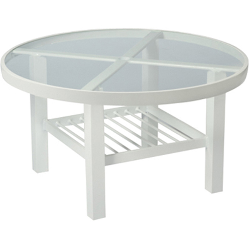 Woodard 4V0636 Tables-Accessories-and-Bases Tables Accessories and Bases Elite 36 inch Round Coffee Table - Clear Glass
