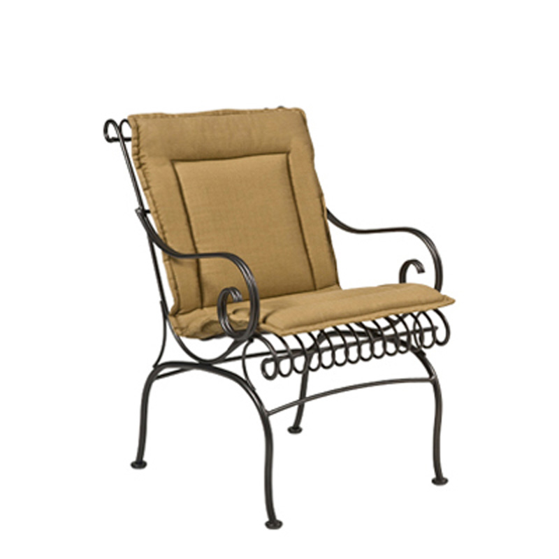 Woodard 790001 Terrace Dining Arm Chair with Optional Hinged Cushion 79W018