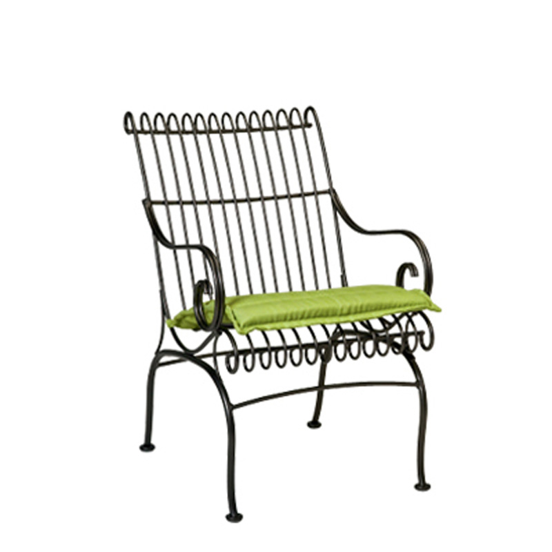 Woodard 790001 Terrace Dining Arm Chair with Optional Seat Cushion 79W001