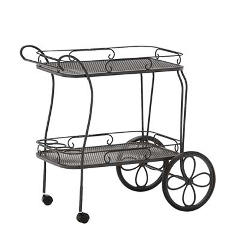 Woodard 880080 Tables-and-Accessories Tables and Accessories Tea Cart - Mesh Top with Removable Serving Tray