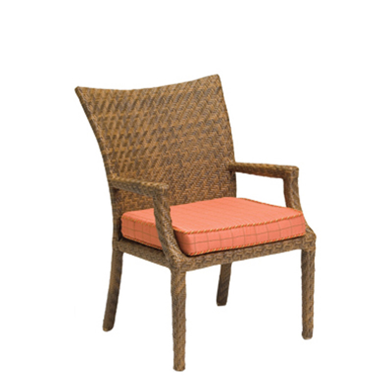 Woodard 960001T Domino by Joe Ruggiero Dining Arm Chair with Seat Cushion - Salamander