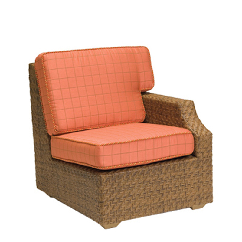 Woodard 960060T Domino by Joe Ruggiero Left Arm Lounge Chair with Cushions - Salamander
